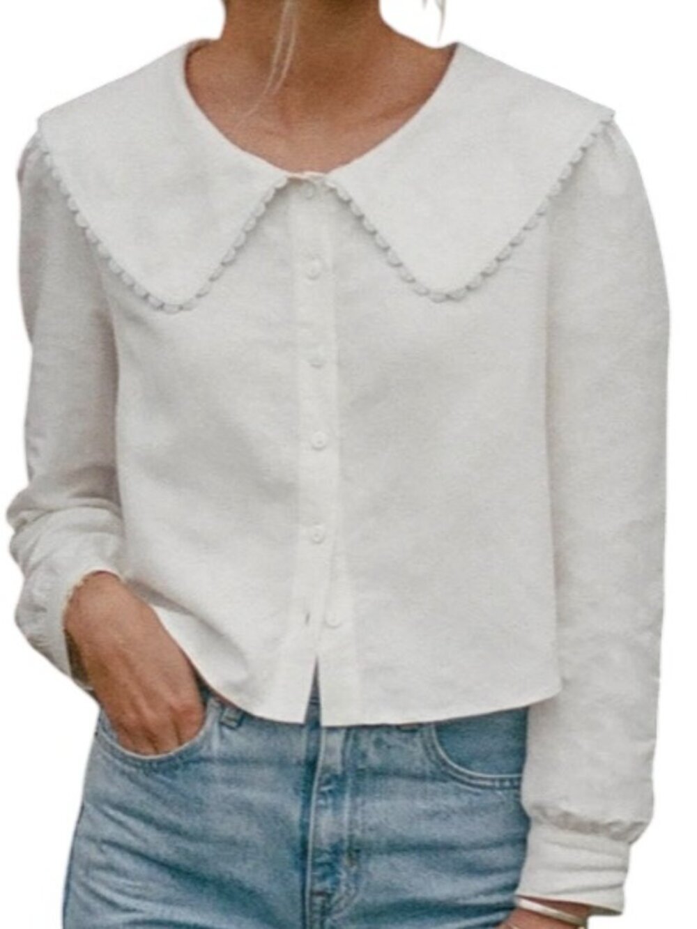Few Moda x Maddie Prior-Hull Alfresco Linen Top Blouse, Large